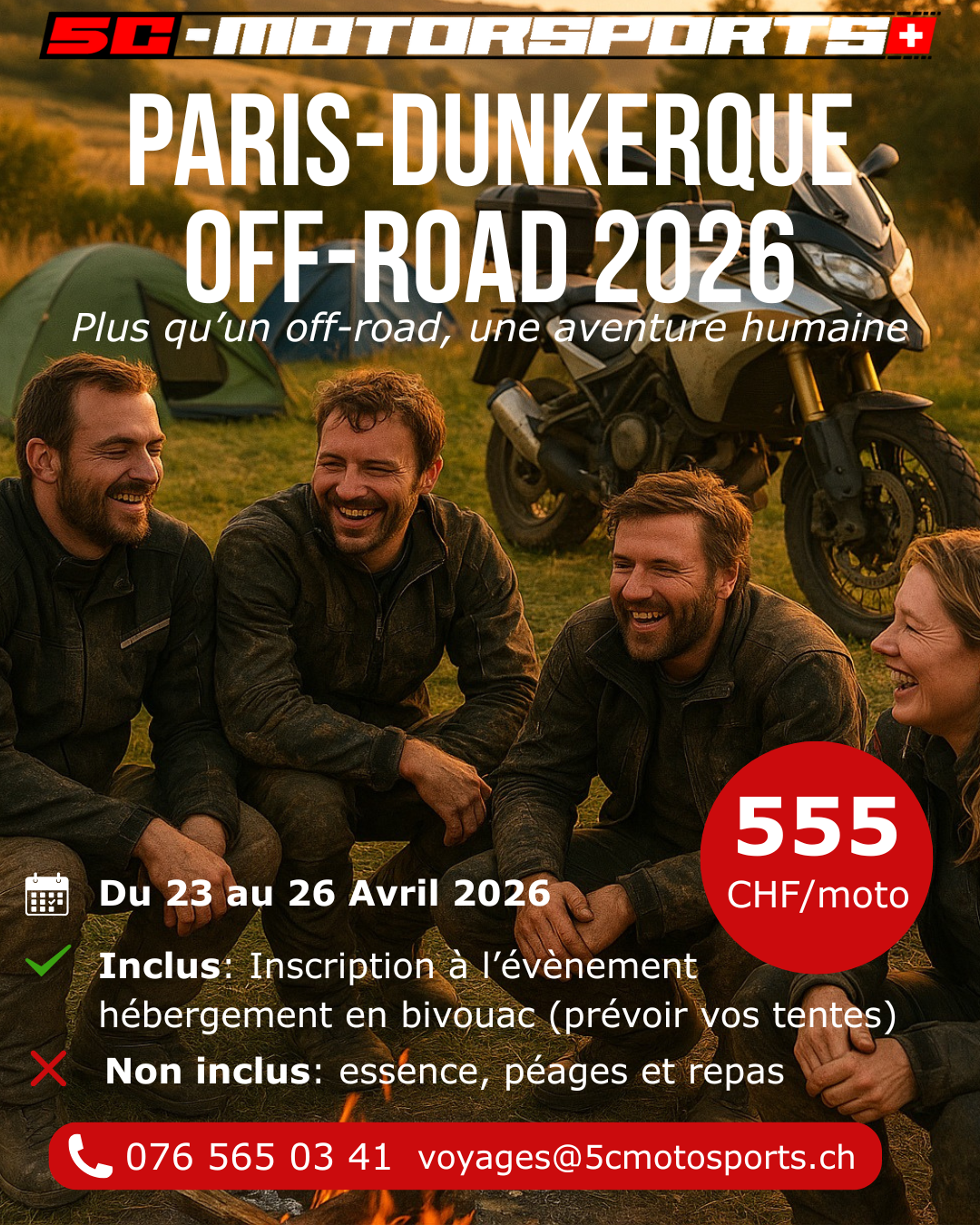 image d'un flyer pour un roadtrip offraod Paris-Dunkerque